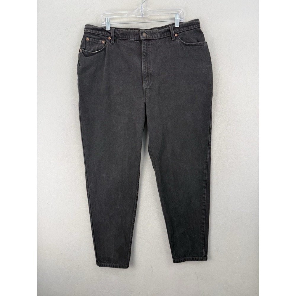 Vintage Levis 522 Jeans Women's Sz 22 Med Black Tapered Fit High‎ Rise USA 90s